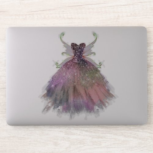 Bohemian Fairy Wing Gown  Glam Dusty Plum Purple Sticker
