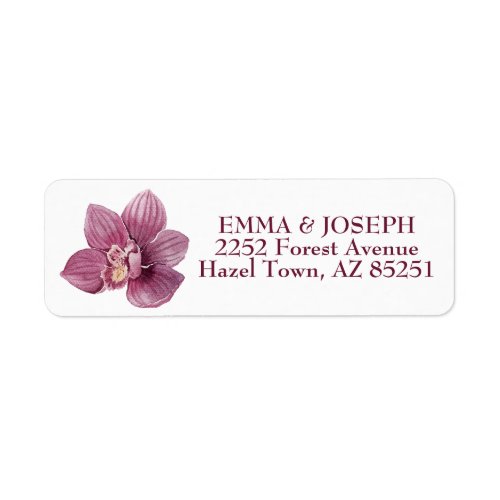 Bohemian Fall Burgundy Floral  Wedding Address Label