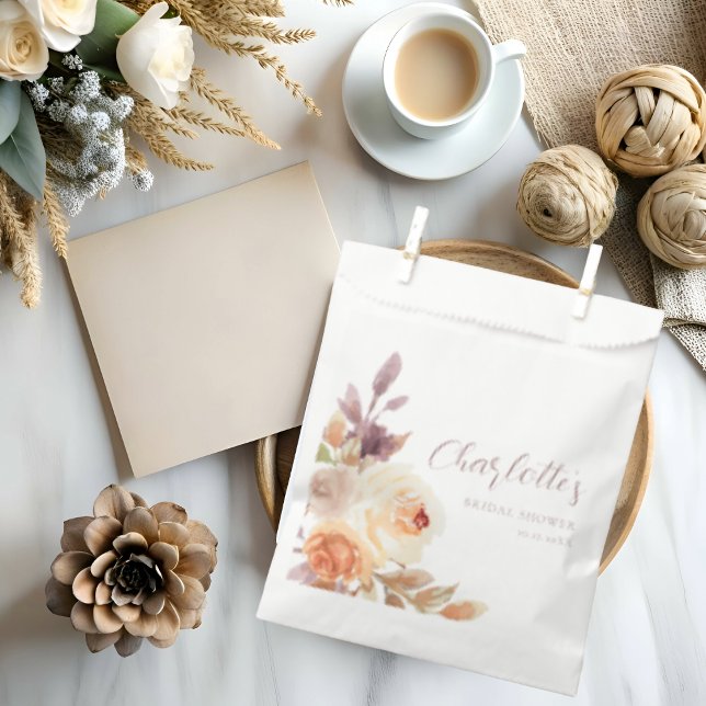 Bohemian Fall Floral Bridal Shower Favor Bag (Creator Uploaded)
