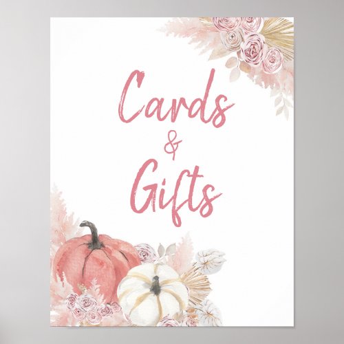 Bohemian Fall in Love Pumpkin Cards  Gifts Poster