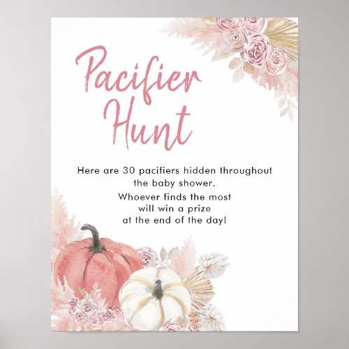 Bohemian Fall in Love Pumpkin Pacifier Hunt Poster