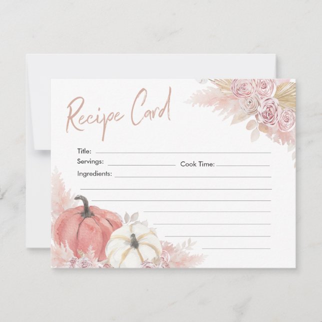 Bohemian Fall in Love Pumpkin Recipe Card (Front)