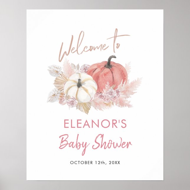 Bohemian Fall in Love Pumpkin Welcome Sign (Front)