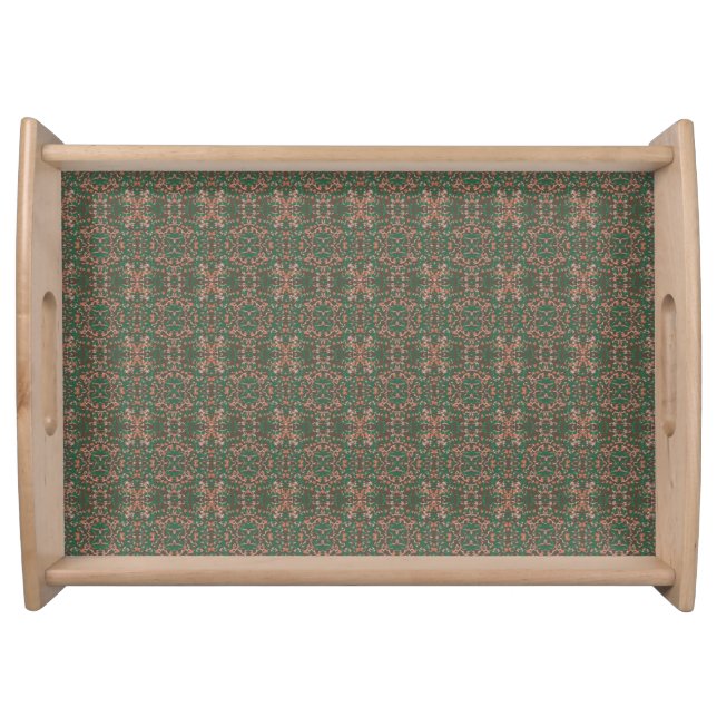Bohemian Fall Leaf Greenery Seamless Pattern   Serving Tray (Front)