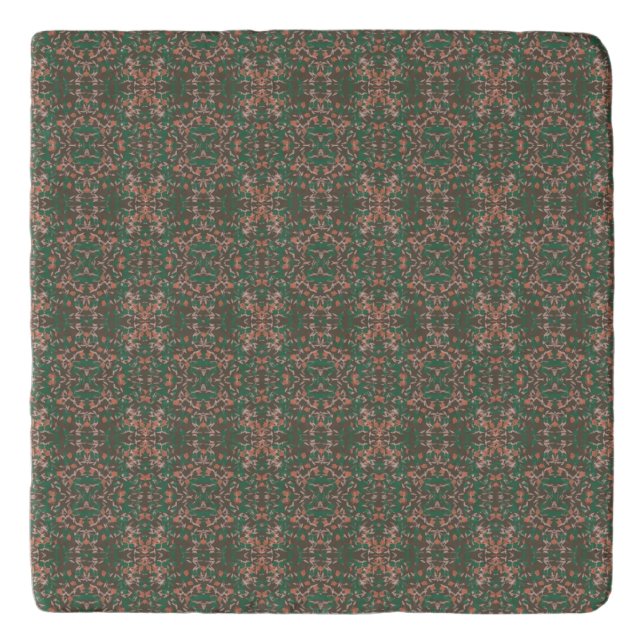 Bohemian Fall Leaf Greenery Seamless Pattern Trivet (Front)