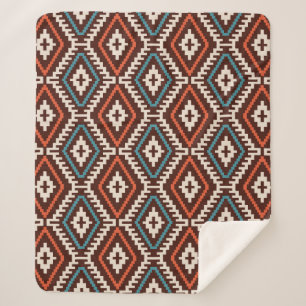 Bohemian, fashionable seamless ornament in ethnic  sherpa blanket