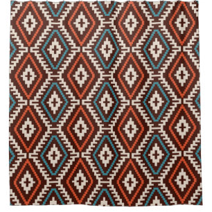 Bohemian, fashionable seamless ornament in ethnic shower curtain