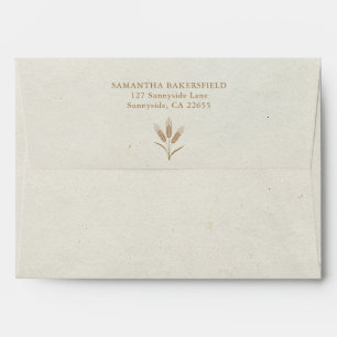 Bohemian Faux Textured Paper Wedding Envelope