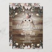 Bohemian Feather Friends Owl & Bird Baby Shower Invitation (Front/Back)