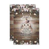 Bohemian Feather Friends Owl & Bird Book Request Invitation