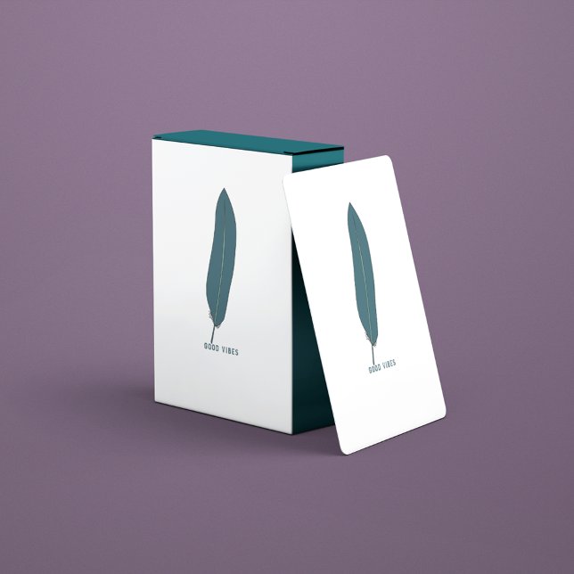 Bohemian Feather Good Vibes Poker Cards (Creator Uploaded)