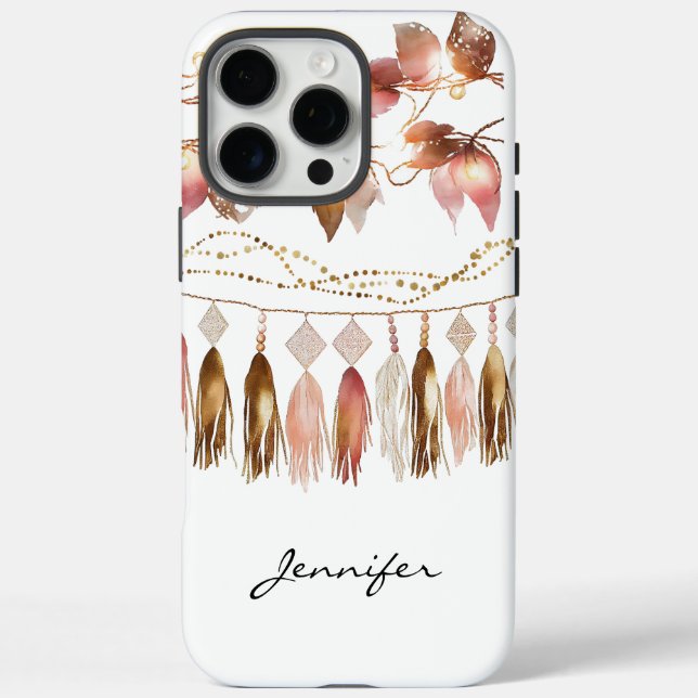 Bohemian Feather Indian Leaf iPhone  Case-Mate iPhone Case (Back)
