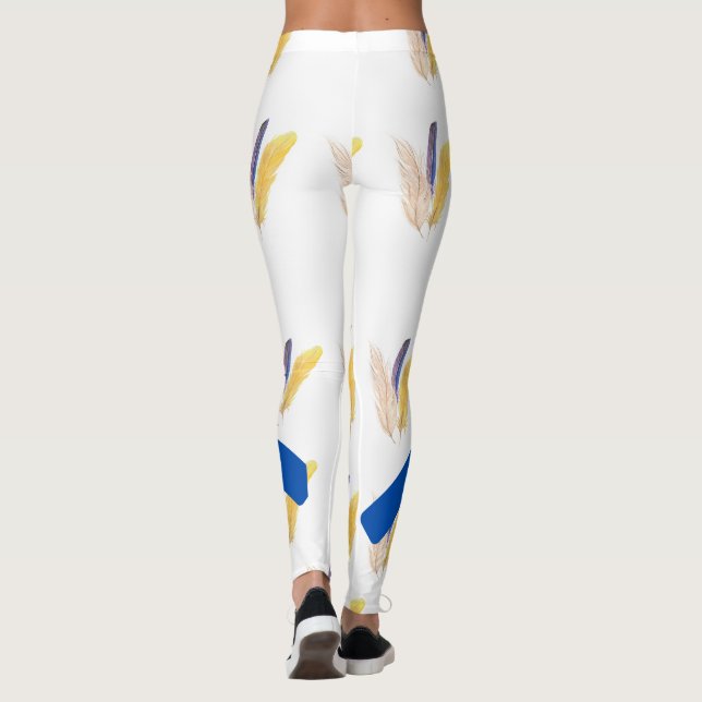 Bohemian Feather Pattern Leggings (Back)