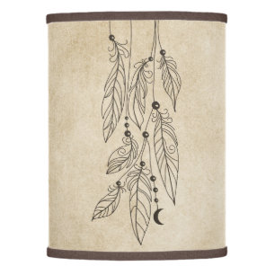 Bohemian Feathers Drawing Vintage Background Lamp Shade