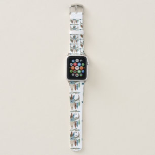 Bohemian Feathers Dreamcatcher Blue Antler Arrow Apple Watch Band