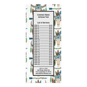 Bohemian Feathers Dreamcatcher Blue Antler  Arrow Rack Card
