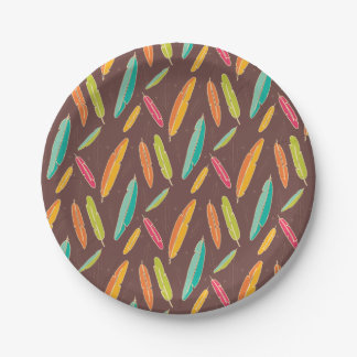 Bohemian feathers Paper Plates