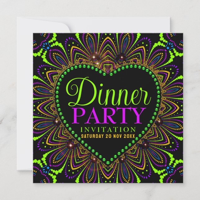 Bohemian Fiesta Dinner Party Invitations (Front)