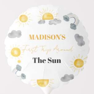 Bohemian First Trip Around The Sun 1st  Birthday  Balloon