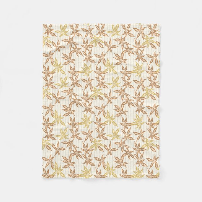 Bohemian flora retro botanical plant  fleece blanket (Front)