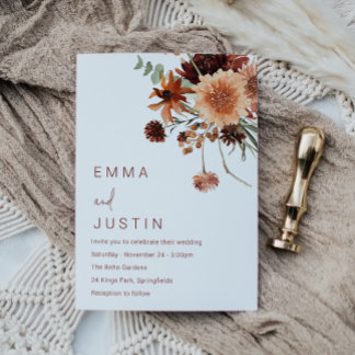 Bohemian Floral All Seasons Wedding Invitation