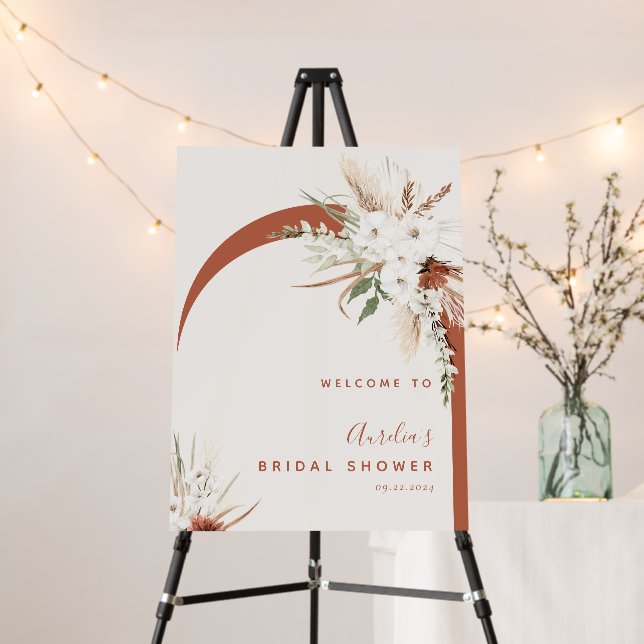 Bohemian Floral Arch Welcome Foam Board (In Situ (Stand))