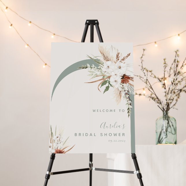 Bohemian Floral Arch Welcome Foam Board (In Situ (Stand))
