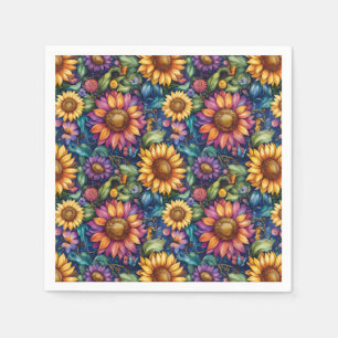 Bohemian Floral Dreamscape Vibrant Pattern Napkins