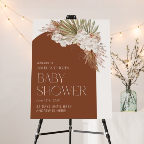 Bohemian Floral  Feather Baby Shower Foam Board