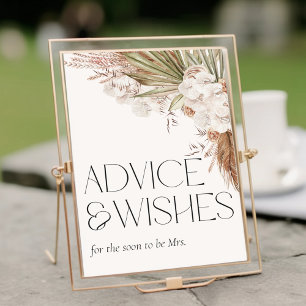 Bohemian Floral & Feathers Advice & Wishes Poster