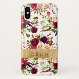 Bohemian Floral, Feathers Case-Mate iPhone X Case