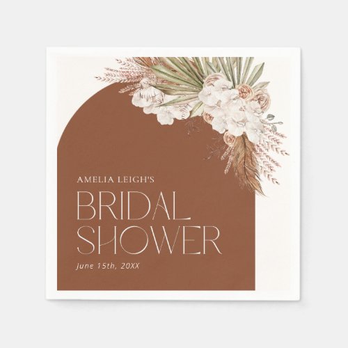 Bohemian Floral  Feathers Shower Napkins