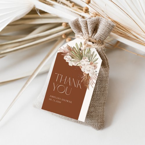 Bohemian Floral  Feathers Shower Thank You Gift Tags