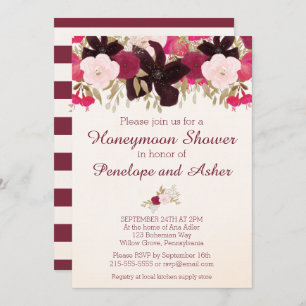 Bohemian Floral Honeymoon Shower Invitation
