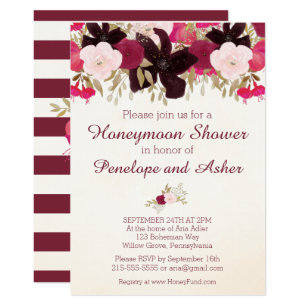 Honeymoon Shower Invitations Announcements Zazzle Bohemian Fl Honeymoon Shower Invitation