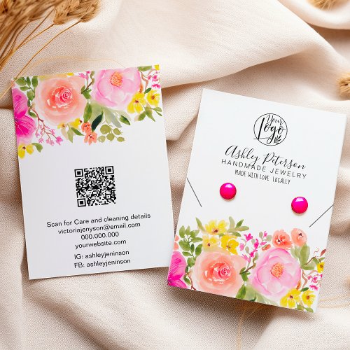 Bohemian floral logo jewelry earring necklace business card
