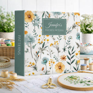 Bohemian Floral Monogram Pattern Keeper 3 Ring Binder