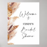 Bohemian Floral Pampas Bridal Shower Welcome Sign at Zazzle