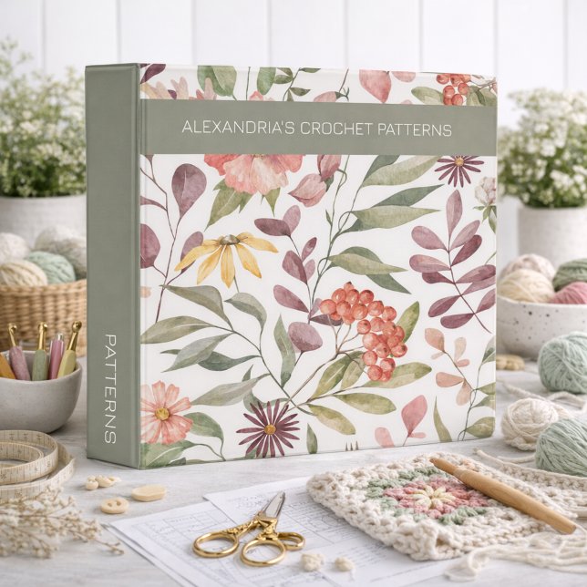 Bohemian Floral Pattern Keeper 3 Ring Binder (Creator Uploaded)