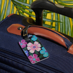 Bohemian Floral Print Luggage Tag
