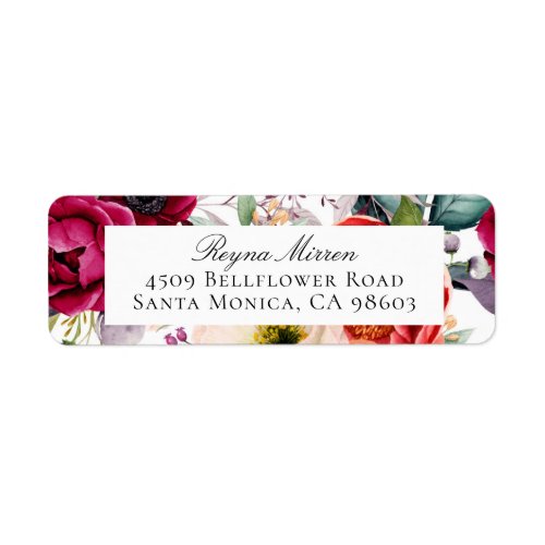 Bohemian Floral Return Address Label