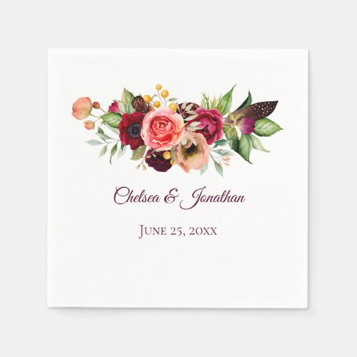 Bohemian Floral Romance Napkins