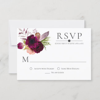 Bohemian Floral Romance RSVP Cards