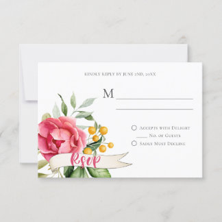 Bohemian Floral Romance RSVP Cards