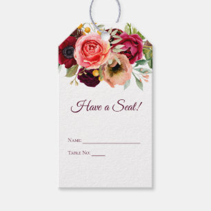 Bohemian Floral Romance Seating Tags