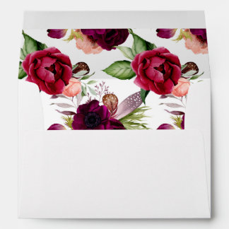 Bohemian Floral Romance Wedding Envelopes
