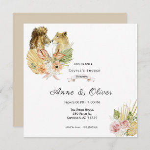 Bohemian Floral Safari Wedding Invitation
