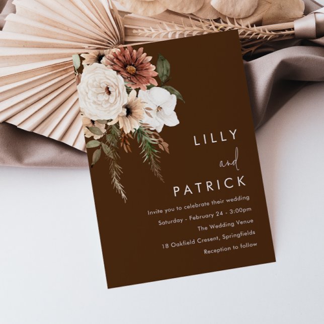 Bohemian Floral Summer & All Seasons Wedding Invitation (Creator Uploaded)