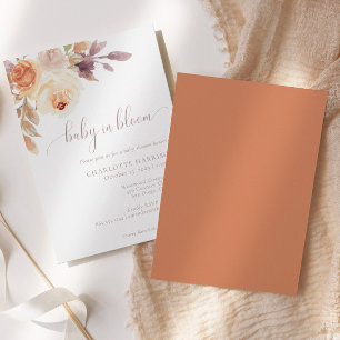 Bohemian Floral Terracotta Baby Shower Invitation