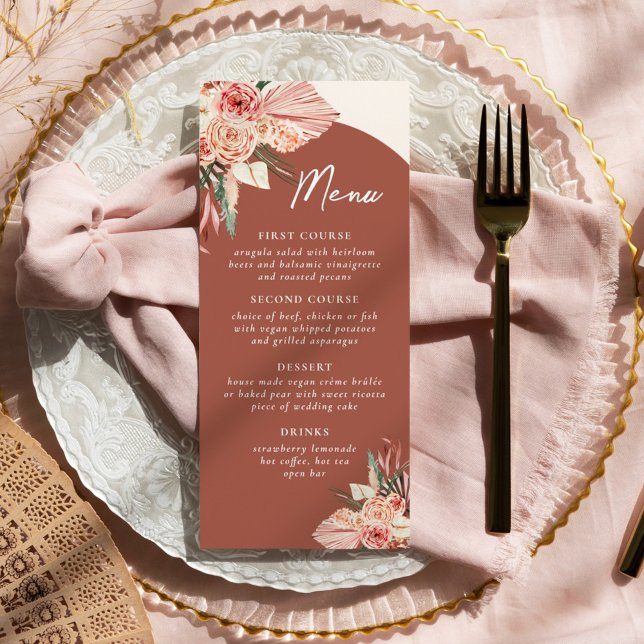 Bohemian Floral Terracotta & Ivory Menu (Creator Uploaded)
